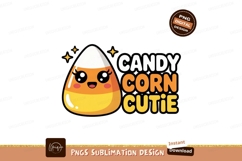 Cute candy corn character with text halloween Product Image 1