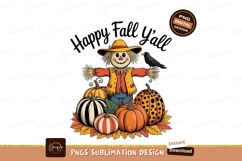 Scarecrow pumpkins crow autumn leaves image Product Image 1