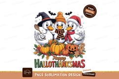 Festive ducks celebrating holidays witch santa Product Image 1