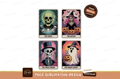 Halloween tarot cards spooky characters skull witch Product Image 1