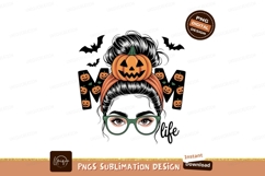 Woman pumpkin headband glasses halloween Product Image 1