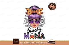 Purple haired woman Halloween bow sunglasses spooky Product Image 1