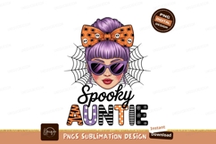Halloween auntie purple hair bow image Product Image 1