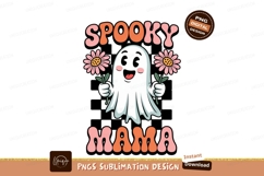 Spooky mama ghost holding flowers halloween Product Image 1