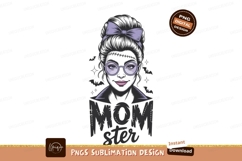 Monster mom purple bow glasses halloween spooky Product Image 1