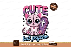 Pink stitched cat coffin purple cross Product Image 1