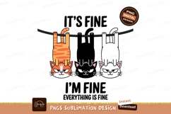 Funny Cats Hang On Cartoon Illustration Product Image 1