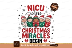 Five babies wrapped in Christmas swaddles hats snowflakes Product Image 1