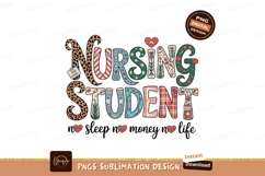 Nursing student colorful lettering medical hearts Product Image 1