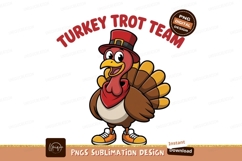 Happy turkey wearing hat and bandana thanksgiving cartoon Product Image 1