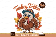 Cartoon turkey wearing hat bird autumn Product Image 1