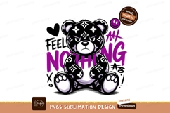 Angry teddy bear with purple accents black Product Image 1
