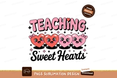 Teaching hearts with bows pink orange Product Image 1
