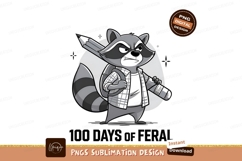 Cartoon Raccoon Ready For One Hundred Days Product Image 1