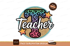 Leopard print teacher graphic sublimation Product Image 1