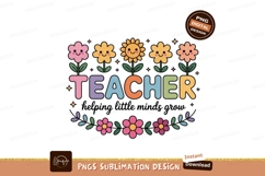 Happy flowers teacher text colorful Product Image 1