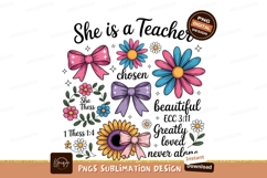 Pink blue purple flowers bows image Product Image 1