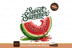 Juicy watermelon slice dripping red fruit green Product Image 1