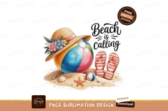 Beach ball hat flip flops starfish flowers Product Image 1