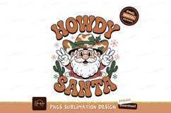 Retro Santa Cowboy Peace Sign Cactus image Product Image 1