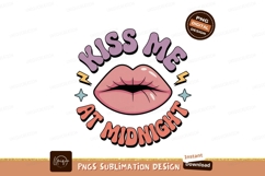 Pink lips kiss me at midnight purple orange Product Image 1