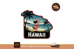 Hawaiian dancer festive beach palm ocean Product Image 1
