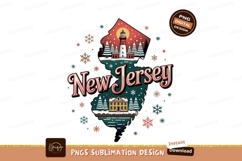 New Jersey winter scene lighthouse house image Product Image 1