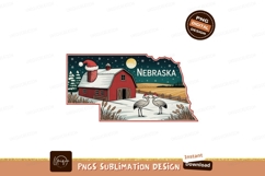 Red barn snow winter birds christmas Product Image 1
