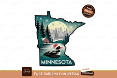 Minnesota winter loon cabin cityscape image Product Image 1