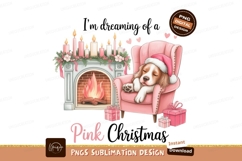 Sleeping dog by fireplace with candles and gifts image Product Image 1
