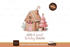 Gingerbread house pink tree candy cane image Product Image 1