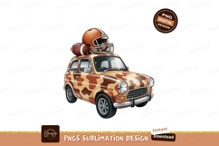 Camouflage car with football helmet and ball image Product Image 1