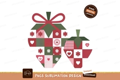 Patchwork Strawberry Design Cute Sublimation Png Product Image 1