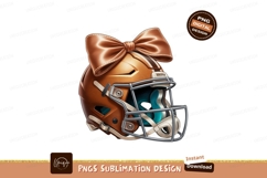 Football helmet with satin bow bronze Product Image 1