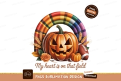 Jackolantern pumpkin football rainbow autumn fall Product Image 1