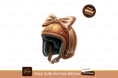 Brown leather helmet with bow vintage Product Image 1