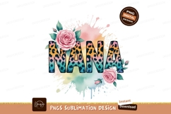 Nana leopard floral watercolor pink Product Image 1