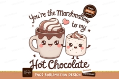 Cute Hot Chocolate Marshmallow Couple Design Product Image 1