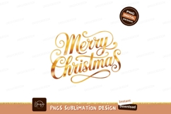 Golden Merry Christmas Script lettering Product Image 1