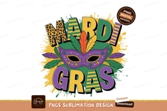 Mardi Gras mask feathers purple green Product Image 1