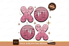 Pink Disco Ball Xoxo Sublimation Png Product Image 1