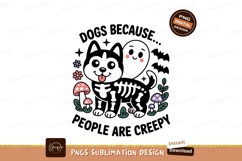 Cute dog skeleton ghost flowers mushrooms halloween Product Image 1