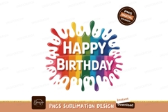 Colorful Splatter Happy Birthday Greeting celebration Product Image 1