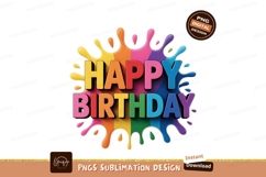 Colorful happy birthday splash celebration paint Product Image 1