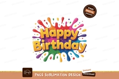 Colorful paint splash birthday greeting celebration Product Image 1