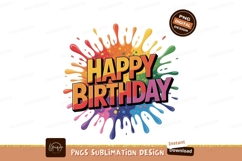 Colorful Splatter Birthday Celebration happy Product Image 1