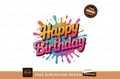 Colorful happy birthday splash celebration greeting Product Image 1