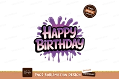 Purple Splatter Birthday Greeting celebration Product Image 1