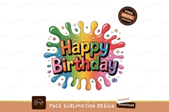 Colorful happy birthday splash celebration paint Product Image 1