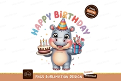 Happy Hippo Birthday Celebration cake gift Product Image 1